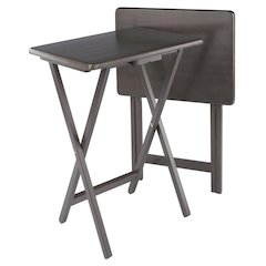 Alex 2-Pc Snack Table Set, Oyster Gray