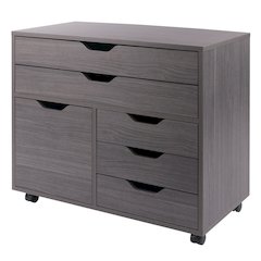 Halifax 3-Section Multi-Storage Mobile Cabinet, Charcoal