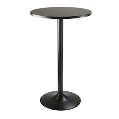 Black Pub Table with Round MDF Top – Bar Height Table