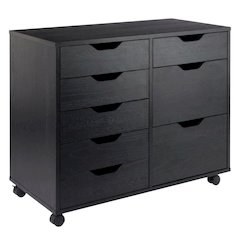 Black 6-Drawer Mobile Storage Cabinet, Rolling Multi-Storage