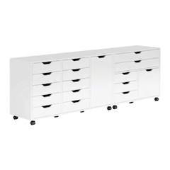 White 3-Piece Composite Wood Storage Cabinet Set Closet Office