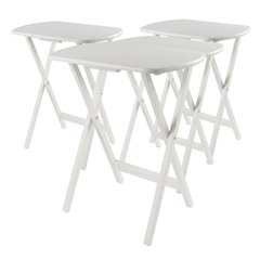 Oversized White Snack Table Set with Sturdy Design and Versatile Style