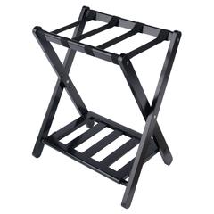 Raya Luggage Rack with Shelf, Black
