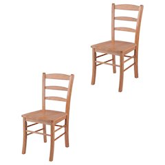Solid Wood Ladder-Back Dining Chair for Kitchen and Dining Room, Light Oak