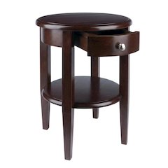 Farmhouse  Solid Wood End Table With Drawer For Living Room