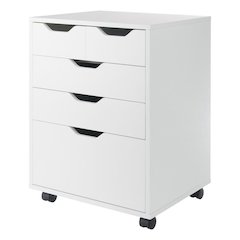 Halifax Bins & Drawers Storage Mobile Cabinet, White