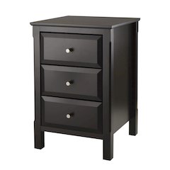 Accent Table, Black Nightstand, Single Drawer, Small Side Table