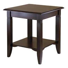 Rustic Living Room End Table Solid Wood Square End Table With Lower Shelf