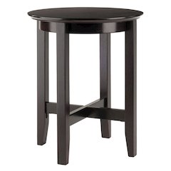 Square End Table, Espresso Finish, Solid Wood, Shaker Style, X-Crossbar
