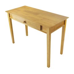 Honey-colored computer desk - solid wood finish,transitional style for workspace