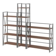 Isa 3-Pc Shelving Set, Graphite and Walnut
