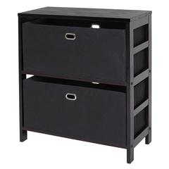 Torino 3-PC Set Storage Shelf with Black Fabric Baskets