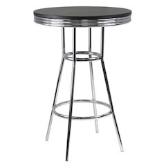 Black Metal Round Pub Table – Bar Height Dining Table for Any Space