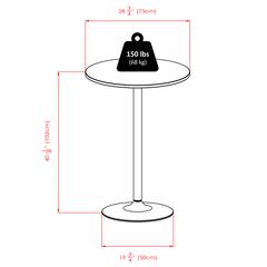 Spectrum,  3pc Pub Table Set, 28" Round Table with 2 L-Shape Airlift Stools