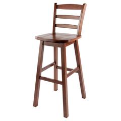 Scalera Ladder Back Swivel Seat Bar Stool, Walnut