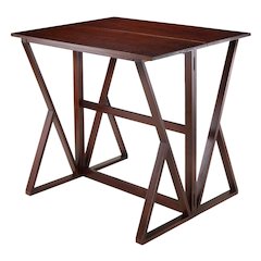 Antique Walnut Counter Height Table – Small Foldable Dining Table for 2
