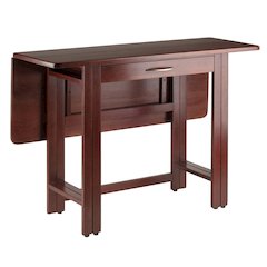 Walnut Folding Dining Table – Space-Saving Drop Leaf Table for Small Areas