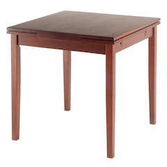 Walnut Expandable Dining Table – Square Dining Table with Leaf Extension