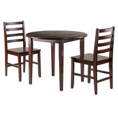 Clayton 3-PC Set Drop Leaf Table with 2 Ladderback Chairs