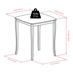 3-Pc Inglewood High/Pub Dining Table with Cushioned Saddle Stool