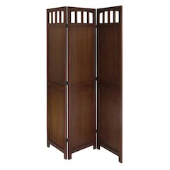 Antique Walnut Room Divider Panel – Folding Screen for Room Partition