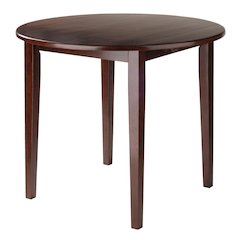 Walnut Small Round Drop Leaf Table – Foldable Dining Table for Spaces