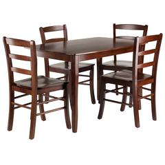 Inglewood 5-PC Set Dining Table w/ 4 Ladderback Chairs