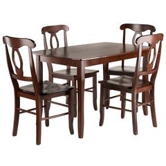 Inglewood 5-PC Set Dining Table w/ 4 Key Hole Back Chairs