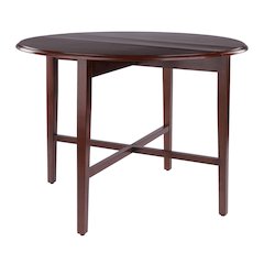 Hannah Double Drop Leaf Round Dining Table, Walnut