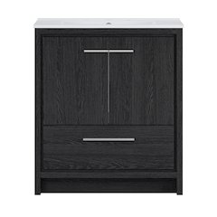 Virage 30" Freestanding Bathroom Vanity in Black Oak with 3-Hole Sink Top