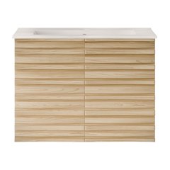 Cascade 30" Wall-Mounted Bathroom Vanity in Natural Oak with Sink Top