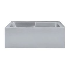 Voltaire 60 x 32 Right Drain Soaking Alcove Corner Apron Bathtub in Matte Gray