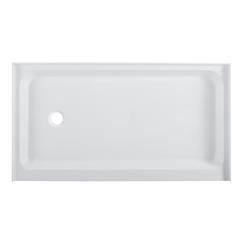 Voltaire 60" x 36" Acrylic White, Single-Threshold, Left-Hand Drain, Shower Base