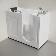 Auvergne 53" x 27" ADA Right Drain Walk-in Soaking Bathtub in Glossy White