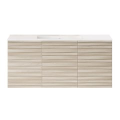 Cascade 48" Wall-Mounted Bathroom Vanity in White Oak with Sink Top