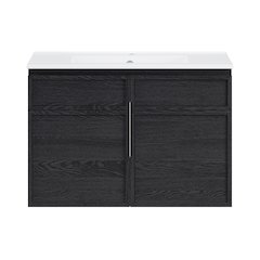 St. Tropez 30" Wall-Mounted Bathroom Vanity in Black Oak with Sink Top