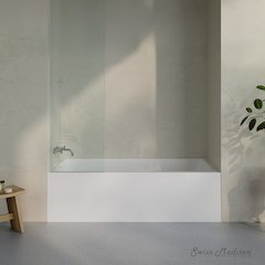 Voltaire 72 x 32 Skirted Left Drain Soaking Alcove Bathtub in Glossy White