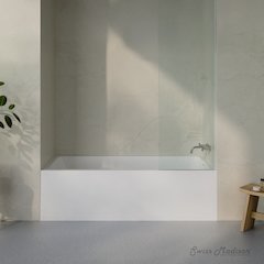 Skirted Right Drain Soaking Alcove Bathtub in Glossy White, Drain Included