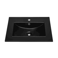 24" Vanity Sink Top in Glossy Black