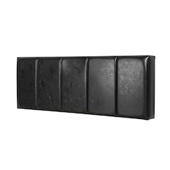 Black Upholstered Queen Headboard with Rubberwood Frame and Plush Padding