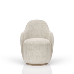 Elements Barrel Chair - Ivory In Cocoa Finish