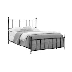 Black Queen Bed Frame with Headboard in Powder Coated Metal Design