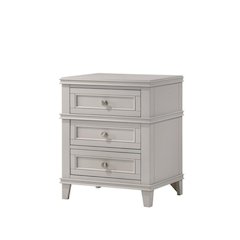 Gray Nightstand with Drawers, 3 Tier Wood Organizer and USB Port