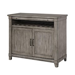 Gray Console Table with Storage – Rustic Bar Cabinet for Living Room Use