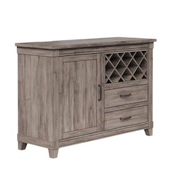 Gray Wine Cabinet with Doors – Rustic Bar Cabinet with Bottle Storage