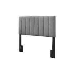 Gray King Upholstered Headboard with Padded Design and Durable Frame