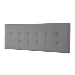 Gray Upholstered King Headboard with Rubberwood Frame and Stylish Design