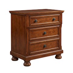 Cherry Nightstand with Storage Drawer and Smooth Finish