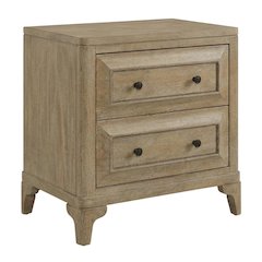 Sand-Colored Nightstand with Two Drawers and Transitional Casual Style