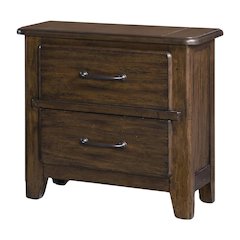 Spice Brown Nightstand with Two Drawers and Contemporary Finish